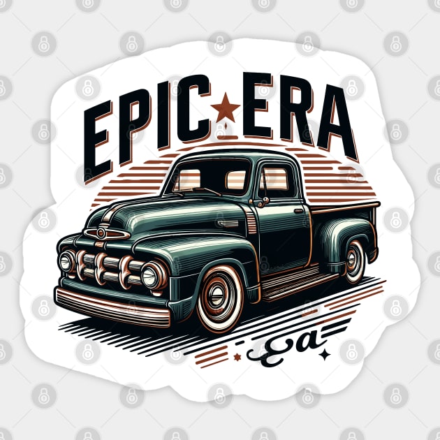 Classic vintage pickup truck, Epic Era Sticker by Vehicles-Art